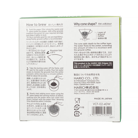 Hario V60-02 Filtry papierowe (40 szt.)